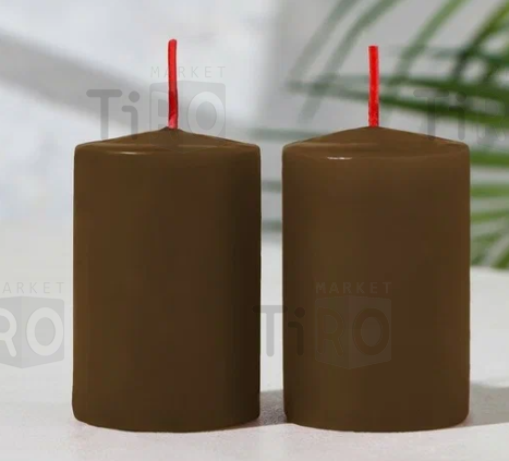 Свеча ароматизированная столбик "Шоколадный трюфель" 00-76, 2шт. 60мм