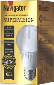 Лампа Navigator Supervision 80549, А60 9Вт/4000К/E27