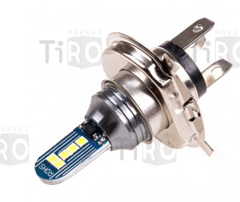 Автолампа диод H4 12-24V 10SMD, 2-контактa, Белая, Ближний, дальний, 2 шт. Skyway S08202050