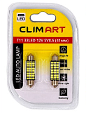 Лампа автомобильная светодиодная Clim Art T11 33LED 12V SV8.5 (C5W/41mm) 2 шт