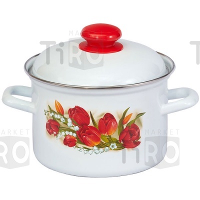 Кастрюля эмалированная 6,0л цилиндр, Лысьва "Ласковый май" С-1618АП2/4