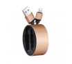 Кабель Hoco U23 для мобильных устройств USB-рулетка, Apple, 92cм, золотой