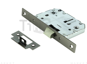 Защелка врезная Trodos 2070WC с фиксацией под поворотную ручку, пластик, черный матовый