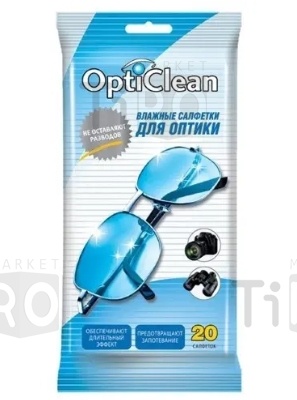 Салфетки влажные OptiClean №20, 48131 для оптики