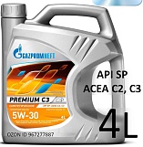 Моторное масло Gazpromneft Premium C3 5w30 SP, 4л
