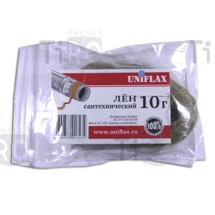 Лен сантехнический чесаный Uniflax 10г в пакете