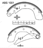 Колодки барабанные ABS1001