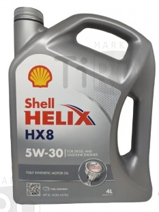 Синтетическое моторное масло Shell Helix HX8, 5W-30, SL A3/B4 (4л)