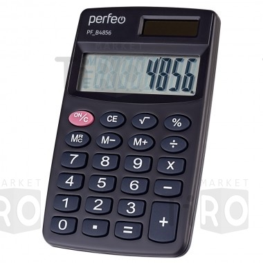 Калькулятор Perfeo PF-4856, карманный, 8-разрядный, черный