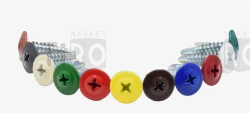 Саморез с пресс-шайбой сверло 4,2*41 RAL 3005 цвет красный (1000шт.)