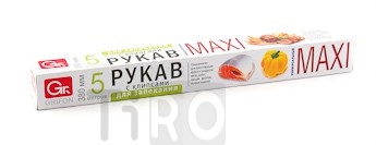 Рукав Grifon Maxi 101-202 рулон для запекания c клипсами 380мм*5м