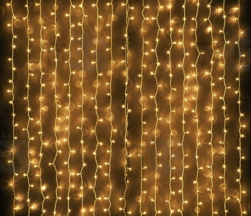 Гирлянда "Занавес" 2700 светодиодов, цвет теплый белый, 8режимов 4*2 метра