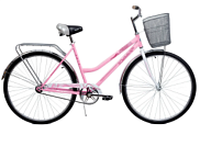 Велосипед 2-х колесный, Кумир 2810 с корзиной женский, розовый