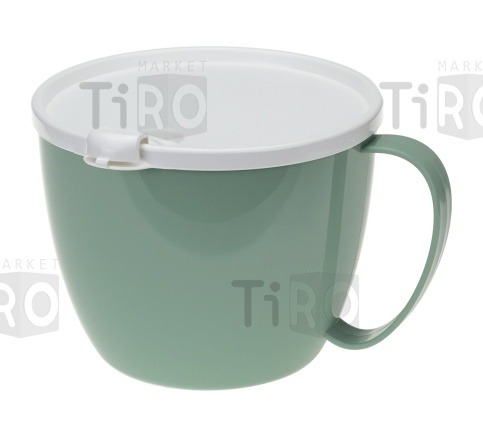 Кружка для супа 0,7л с крышкой Idea М1214, фисташковый