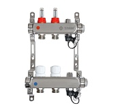 Коллекторная группа Taen с расходомерами, сливным краном, 1"*3/4, 2 выхода