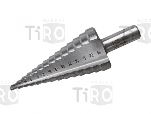 Сверло ступенчатое по металлу (4-30 мм; 14 ступеней; ход 2 мм) Дело Техники 216304