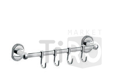 Держатель Potato Р143-4W для полотенец, 4 крючка, белый Держатель Potato Р143-4W для полотенец, 4 крючка, белый