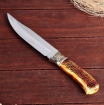 Нож охотничий "Бьерг", 28 см, в чехле, рукоять под кость, с узором