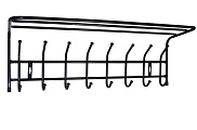 Вешалка с полкой настенная металлическая ВП8