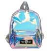 Мини - рюкзак, 28x23x10см, 1 отделение на молнии, прозрачный цветной ПВХ, нашивка, накладной карман