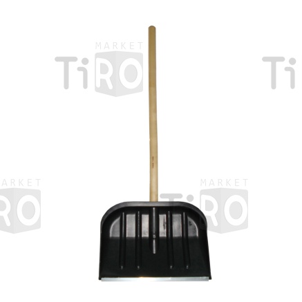 Лопата снеговая "Снежок"№2 пластмассовая с оцинкованной планкой, 415х360мм d32мм, без черенка