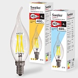 Лампа светодиодная Sweko 17LED-C35-4W-230-3000K-Е14-TCL