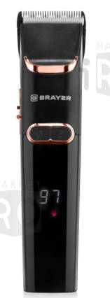 Машинка для стрижки волос аккумуляторная, 4 насадки, ножницы, расчечка, 220В, Brayer BR3401