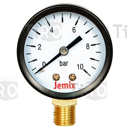 Манометр Jemix XPS-S, 6 bar, д-50мм, осевое подключение