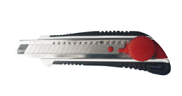 Нож со сменным лезвием 18мм обрезиненный, ABS+TPR, винтовой фиксатор, "Монтажник" 600505