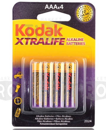 Батарейка Kodak ЕхtraLife R03 мизинчиковая 4 штуки