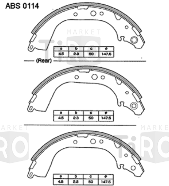 Колодки барабанные ABS0114