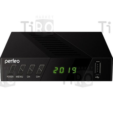 Цифровой ресивер Perfeo "Stream" (DVB-T2/С, HDMI, 2-USB, пульт ДУ)