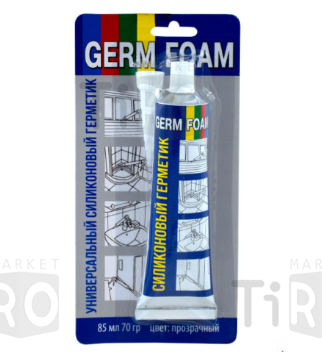Герметик силиконовый универсал, Germ Foam прозрачный Блистер 85мл