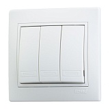 Выключатель Lezard Mira 3СП, 701-0202-109 белый