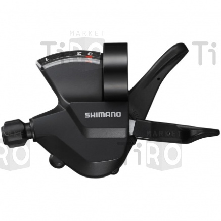 Шифтер Shimano Altus, M315, 0729, правый, 8 скоростей, индикатор, трос 2050мм, черный