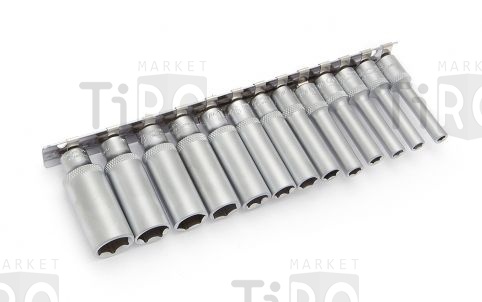 Набор головок 6-гранных, удлиненных 1/4", 13 штук.(4;4,5;5;5,5;6;7;8;9;10;11;12;13;14) 600313 Набор головок 6-гранных, удлиненных 1/4", 13 штук.(4;4,5;5;5,5;6;7;8;9;10;11;12;13;14) 600313