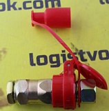 Евроразъем пневматический M22 (+переход на М16) с клапаном (красный) INF.10.169R
