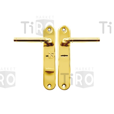 Комплект ручек Рязань, 70146 под задвижку РФ 66-16, золото, правые 