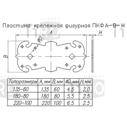 Пластина крепёжная фигурная 205-100-SL, черный матовый Пластина крепёжная фигурная 205-100-SL, черный матовый