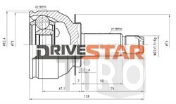 Наружный передний шрус Drivestar OC-JF0002-F, 23x53,5x27