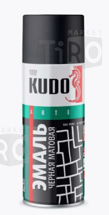 Эмаль Kudo KU-1102 аэрозольная универсальная алкидная черная матовая (0,52л)