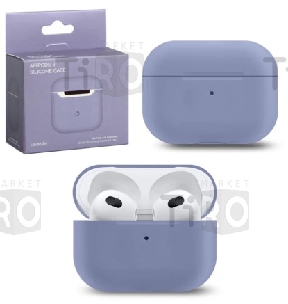 Чехол силиконовый для AirPods 3, цвет lavender gray