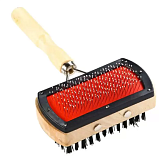 Пухудерка Pet Brush с деревянной ручкой большой, 11,5*5,5см, красная