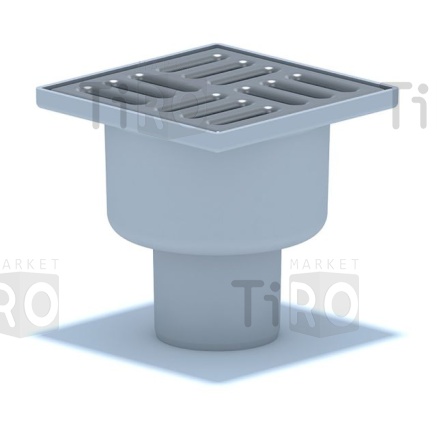 Трап сливной Дн-50 нерж. 100*100мм горизонтальный выпуск