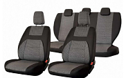 Чехлы на сиденье Lada Granta жаккард 12 предметов Skyway V020-2 Черный-серый