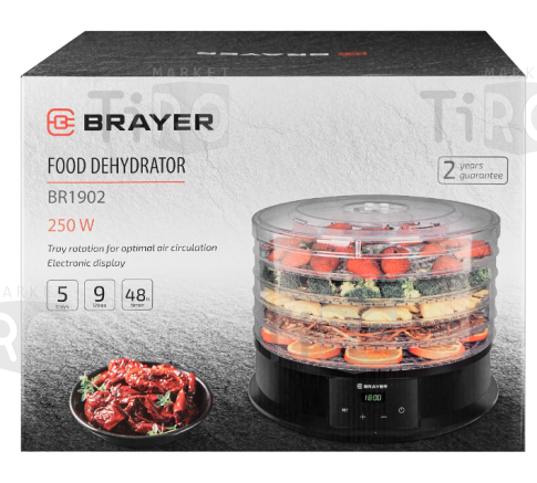 Сушилка для продуктов Brayer BR-1902, 250Вт. 5 ярусов