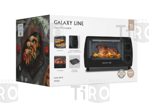 Мини-печь Galaxy GL-2626, 1000Вт, черный Мини-печь Galaxy GL-2626, 1000Вт, черный