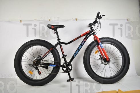 Велосипед 26" Rook Fatbike FS260D, FS260D-BK/RD черный/красный