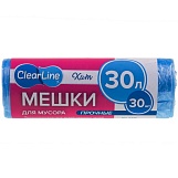 Мешок для мусора Clear Line 30л/30шт, синие, арт.6745