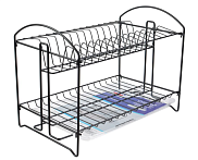 Сушилка для посуды универсальная разборная с поддоном черная 39,5*24*29,5см